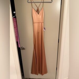NWT Windsor Copper Backless Maxi Dress